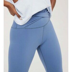 Aerie Offline NWT Blue Twist Front Real Me 7/8 Leggings Women's Size L Short